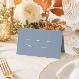 Hochzeit staubblau creme modern einfach platzkarte