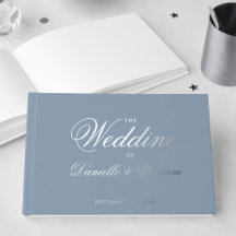 Hochzeit Staubblau Einfache Kalligrafie Schrift