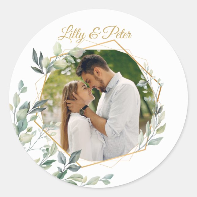 Hochzeit, Sticker, Etiketten Runder Aufkleber (Vorderseite)