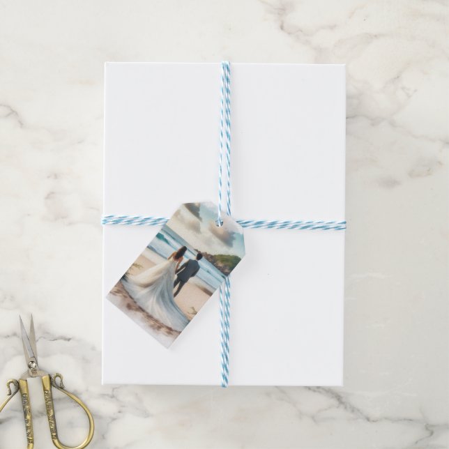 Hochzeit Strand Paar Geschenkanhänger (Mit Garn)