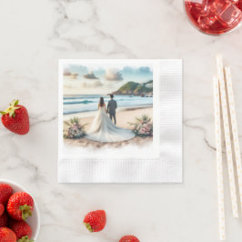 Hochzeit Strand Paar Serviette