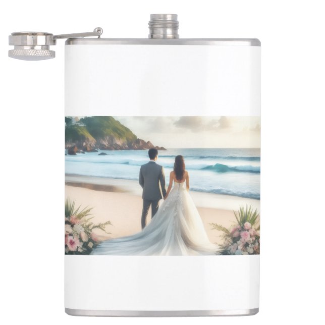 Hochzeit Strand Paare Flachmann (Geöffnet)