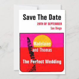 Hochzeit Summer Beach Retro Poster Save the Date Magneteinladung
