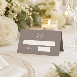 Hochzeit taupe elfenbein monogramm Kranz Platzkarte
