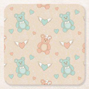 Hochzeit-Teddybären Rechteckiger Pappuntersetzer