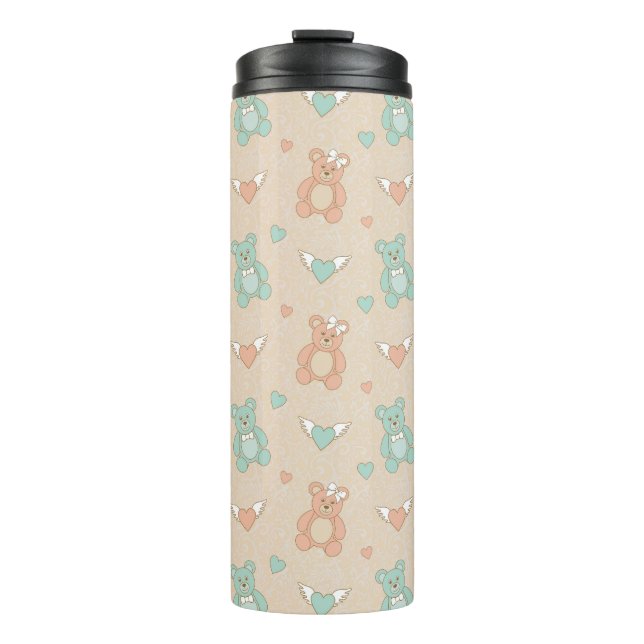 Hochzeit-Teddys Thermosbecher (Vorderseite)