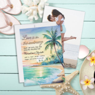 Hochzeit Termin Foto Tropischer Strand Save The Date