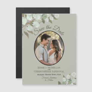 Hochzeit Termin Merkblatt Foto & Grünzeug Salbei Magneteinladung