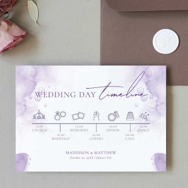 Hochzeit Timeline Lavender Garden Wedding Begleitkarte (Von Creator hochgeladen)