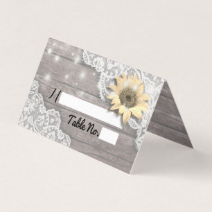 Hochzeit Tischnummer Escort Lace Sonnenblumen Holz
