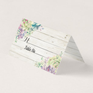 Hochzeit Tischnummer Escort Sukkulents Rustikales