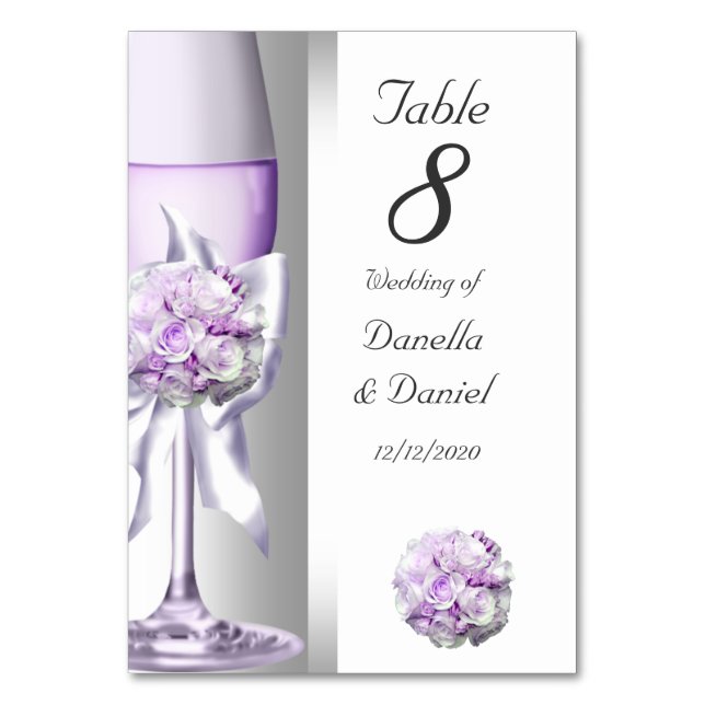 Hochzeit Tischnummer Lavender Lila Lilac (Vorderseite)