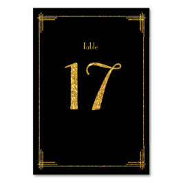 Hochzeit Tischnummern Gold Sequins Art Deco 17