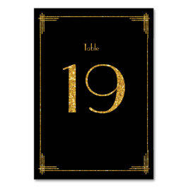 Hochzeit Tischnummern Gold Sequins Art Deco 19