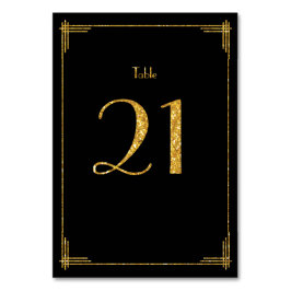 Hochzeit-Tischnummern Gold Sequins Art Deco 21 Tischnummer