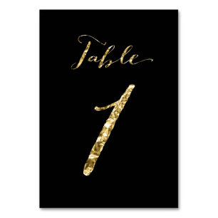 Hochzeit Tischnummern Schwarzes Gold Foil Nr. 1