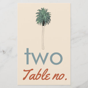 Hochzeit Tischzahl mit Palme als Rahmen