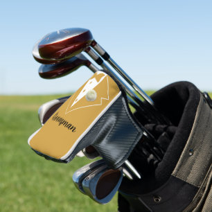 Hochzeit Trauzeugen Gold Tuxedo mit weißer Blume Golf Headcover