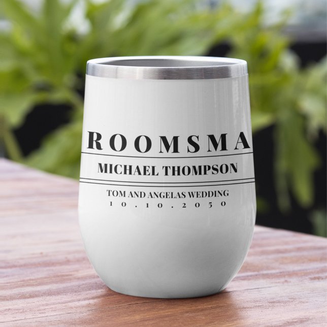 Hochzeit Trauzeugen Personalisiert einfach (Custom personalized Groomsman Modern bold lettering wine tumbler)