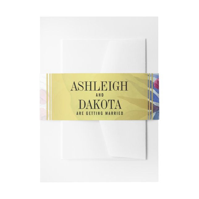 Hochzeit | Tropenfarben-Blume Einladungsbanderole (Vorderseite Beispiel)