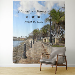 Hochzeit Tropische Palmen Fotoautomaten Hintergrun Wandteppich