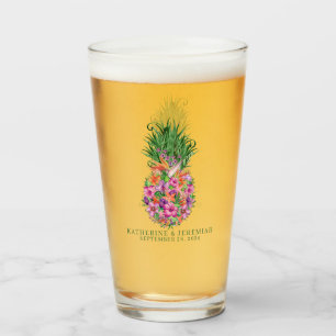 Hochzeit tropischer Ananas Glas
