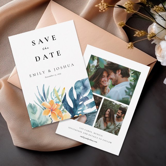 Hochzeit tropischer Flora Save The Date (Von Creator hochgeladen)