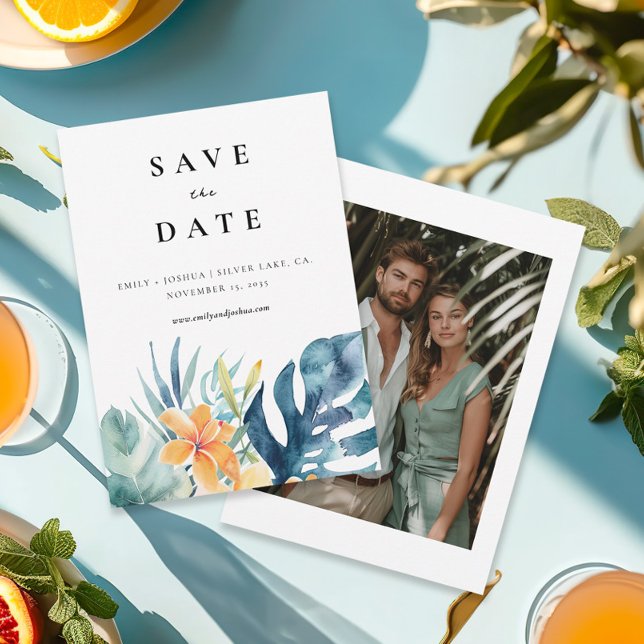 Hochzeit tropischer Flora Save The Date (Von Creator hochgeladen)