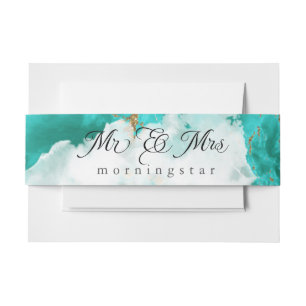 HOCHZEIT Türkisfarbener BarefootBride™ Einladungsbanderole
