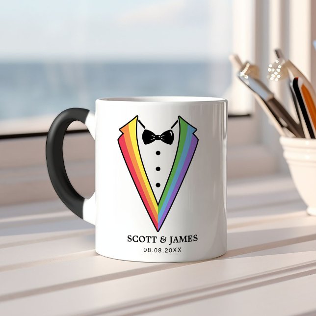Hochzeit Tuxedo Gay LGBTQ+ Kaffee Verwandlungstasse (Von Creator hochgeladen)