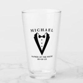 Hochzeit Tuxedo Personalisierter Vater der Braut Glas