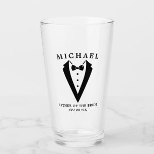 Hochzeit Tuxedo Personalisierter Vater der Braut Glas