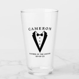 Hochzeit Tuxedo Personalisierter Vater des Bräutig Glas