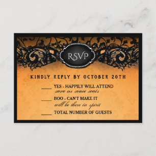 Hochzeit UAWG Halloweens elegantes orange RSVP Karte