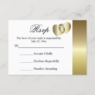 Hochzeit UAWG Karten-eleganter goldener RSVP Karte