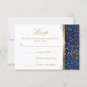 Hochzeit UAWG Karten-Marine und Weiß mit RSVP Karte