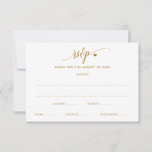 Hochzeit UAWG Karten-moderne Spaß-Goldkalligraphie RSVP Karte