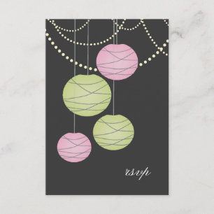 Hochzeit UAWG Rosa-Grünbuch-Laternen-Karten RSVP Karte