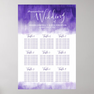 Hochzeit ultra violett lila abstrakter Tisch Plan Poster