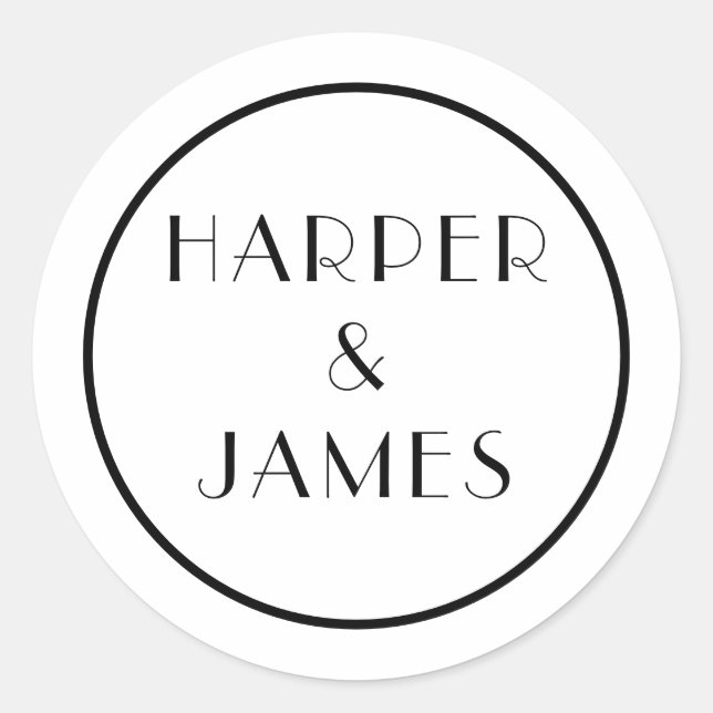 Hochzeit Umschlag Aufkleber im Pariser Stil (Vorderseite)