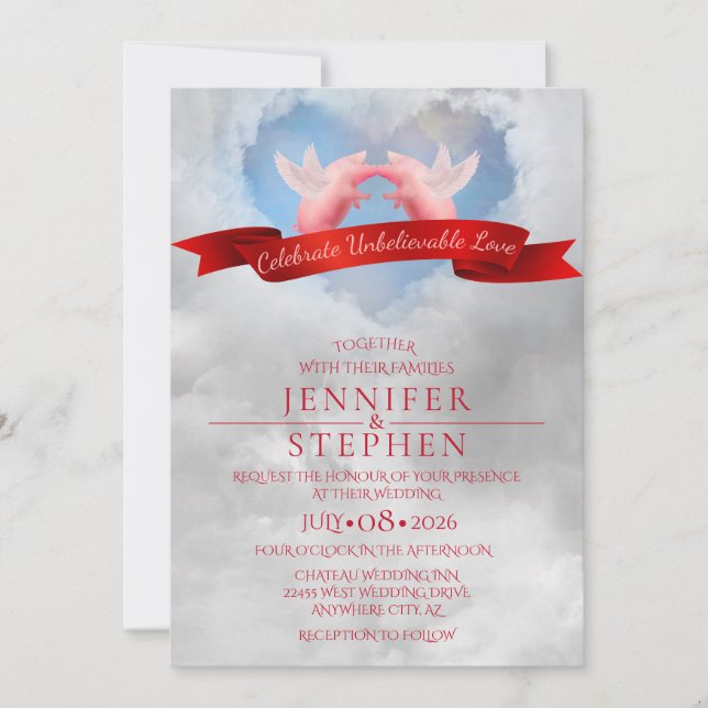 Hochzeit-Unglaubliche Liebe Einladung (Vorderseite)