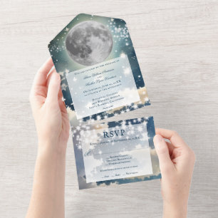 Hochzeit unter dem Mondhimmel All In One Einladung