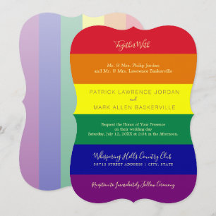 Hochzeit unter dem Regenbogenflagge Einladung