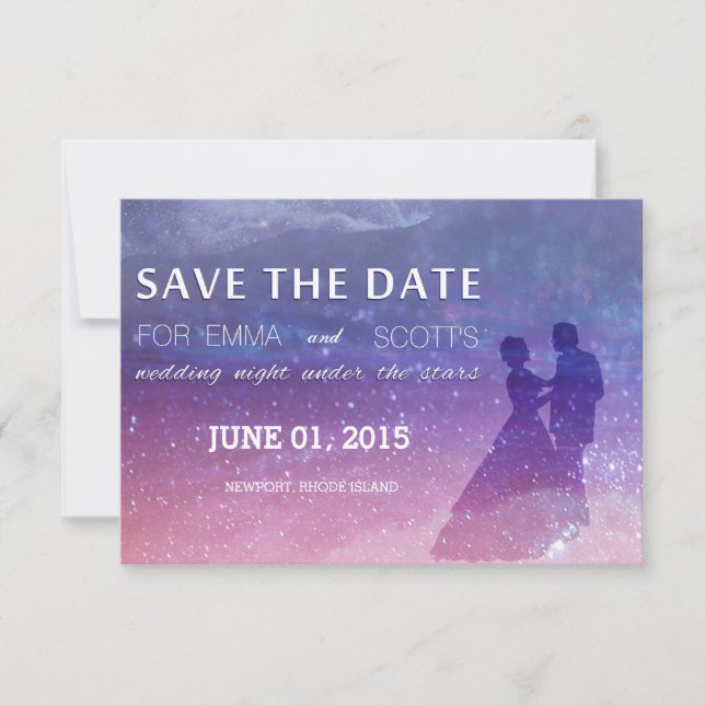 Hochzeit unter den Sternen Save the Date Tanz (Vorderseite)