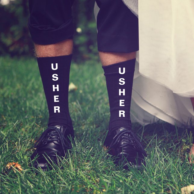 Hochzeit Usher Personalisiert Black Socken (Von Creator hochgeladen)