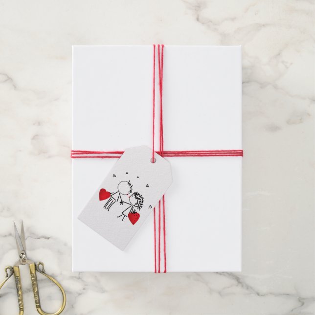 Hochzeit, Valentinstag Geschenkanhänger (Mit Garn)