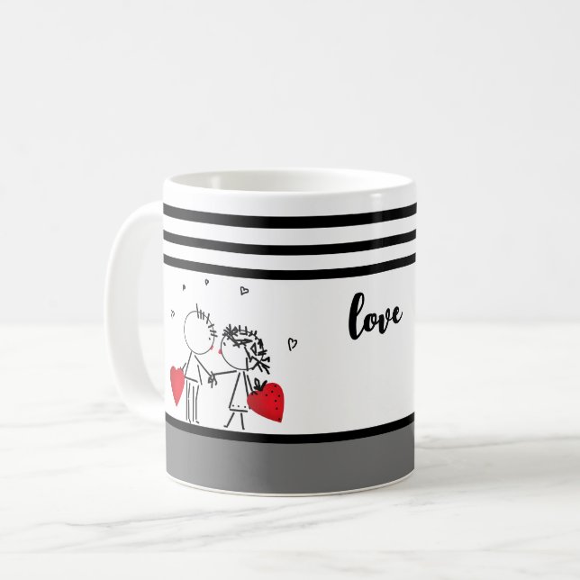 Hochzeit, Valentinstag-Socken Kaffeetasse (Vorderseite Links)