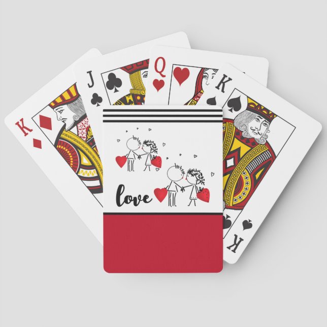 Hochzeit, Valentinstag-Socken Spielkarten (Rückseite)