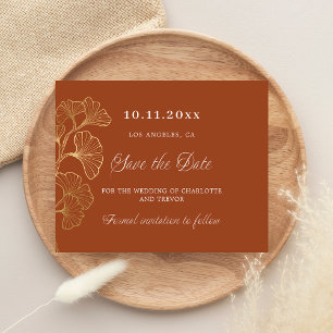 Hochzeit verbranntes Orange Ginkgo Gold Save-the-D