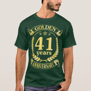 Hochzeit Verheiratet Golden 41 Jahre Jubiläum für  T-Shirt